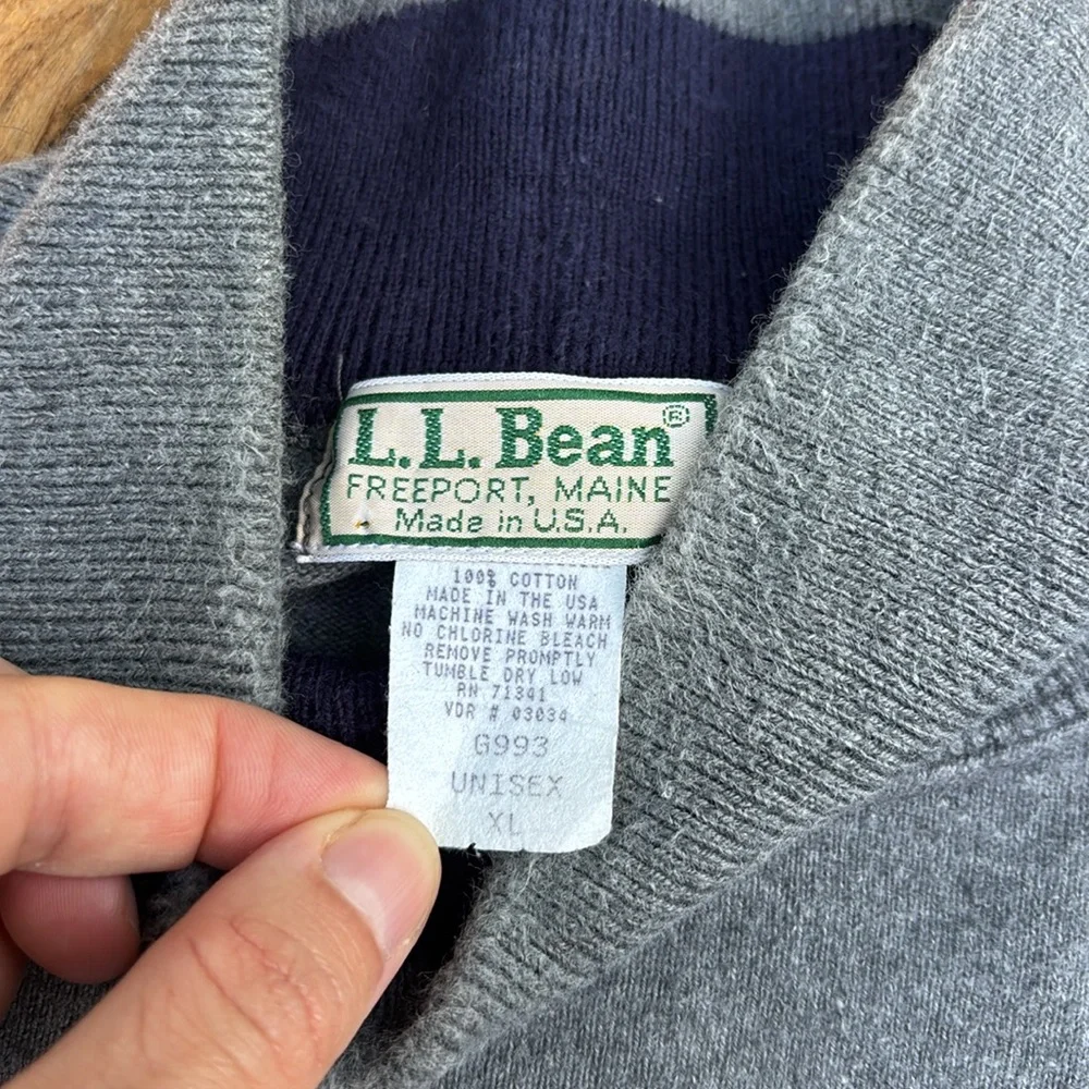 Gorgeous Vintage L.L. Bean Gray 100% Cotton Turtleneck Sweater, size XL - Picture 4 of 6